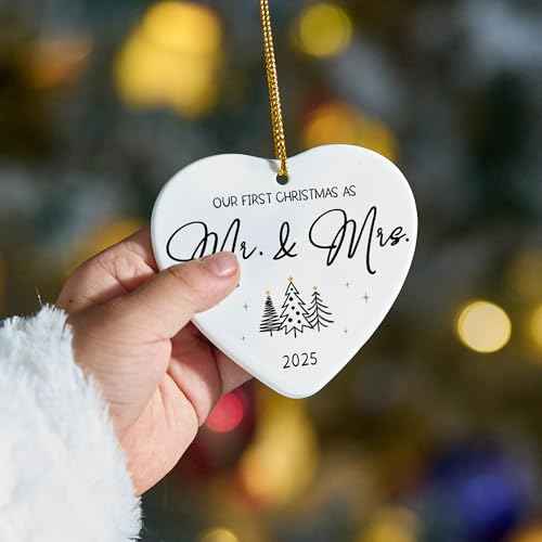 Wedding Gifts for Couples 2025,First Christmas Married Ornament 2025 Mr and Mrs Gifts,Bridal Shower Gift,Just Married Gift for Newlywed Couple Bride