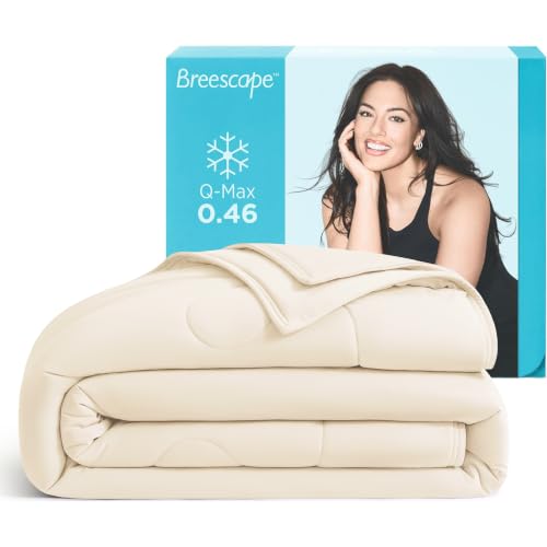Breescape Cooling Comforter Blanket Queen Ivory 96x96 - Breathable Summer Bedding