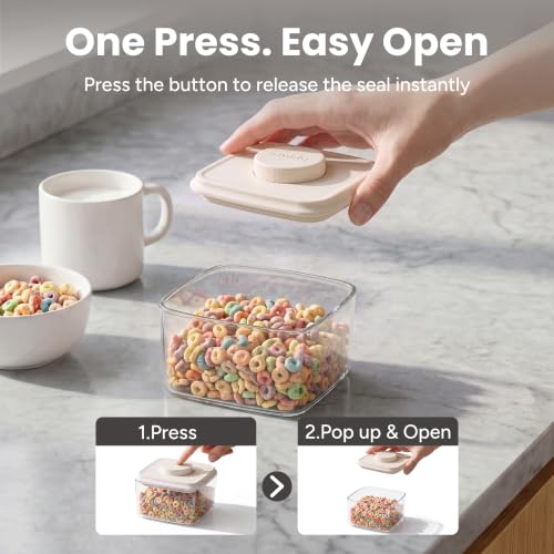 SMIRLY White Glass Airtight Food Storage Containers with Pop Lids - 8 Pcs