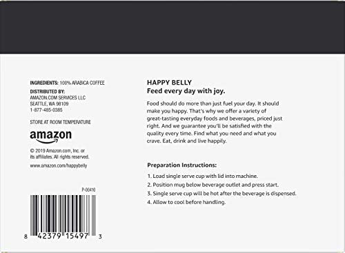 Happy Belly Dark Roast Coffee Pods - 100 Count, Compatible with Keurig 2.0