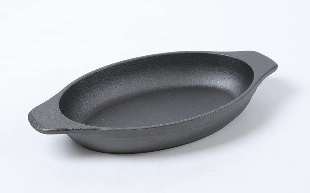 HAWOK Cast Iron Oval Serving Au Gratin Cookware Set of 4………