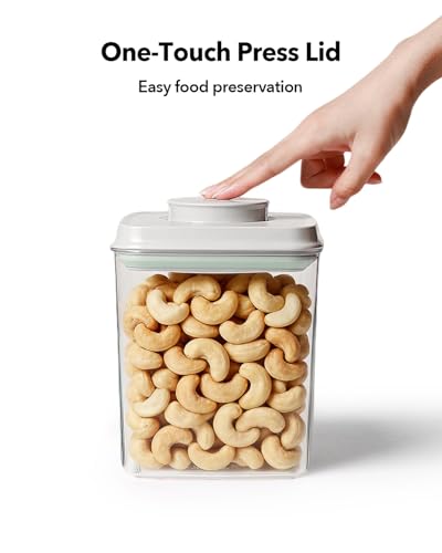 Airtight Food Storage Containers Set with One-Touch Lid - 2.8QT, 2 Pack, Stackable, BPA-Free PET