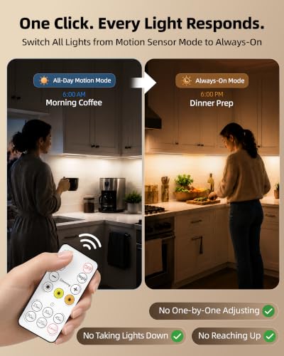 EZVALO 10 Inch 5-Pack Rechargeable Magnetic Under Cabinet Lights with Dimmable & 3 Color Temp, Wireless Motion Sensor & Remote