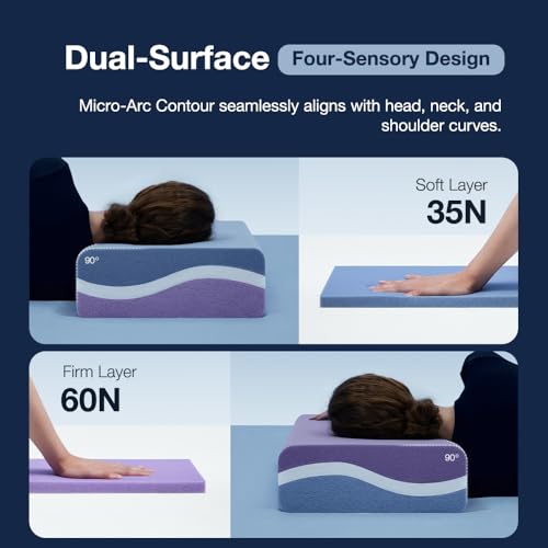 Firm Pro Cube Pillow for Side Sleepers 6 Inch Cooling Memory Foam Neck Shoulder