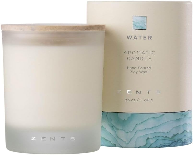 Zents Scented Soy Wax Candle (Earth - Sandalwood & Fir Needle), Large Jar Single Wick, Uplifting Home Decor Accent, 8.5 oz