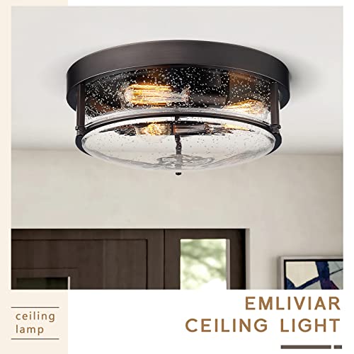 Farmhouse Ceiling Light Fixture - Oil-Rubbed Bronze, 15 Inch, 3-Light Outdoor Indoor
