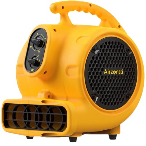 Airzentti Yellow 1100 CFM 3-Speed Industrial Floor Blower Fan with Timer