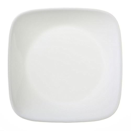 Corelle | Square Pure White Plates - Elegant 6.5-Inch Dinnerware Set of 4