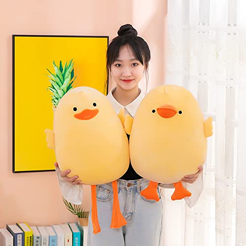 Plush Duck Stuffed Animal Soft Toys Yellow Duckling Stuff,Gifts for Friends and Children Christmas,Cute Yellow Throw Pillow (Long-Legged Yellow Duck,15.7in)