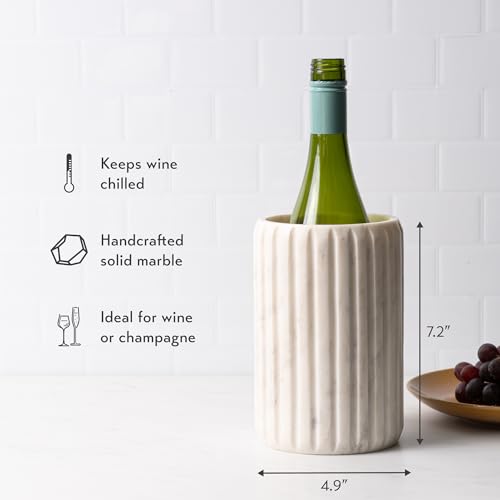 Marble Wine & Champagne Cooler Bucket - Elegant Chiller & Bottle Holder