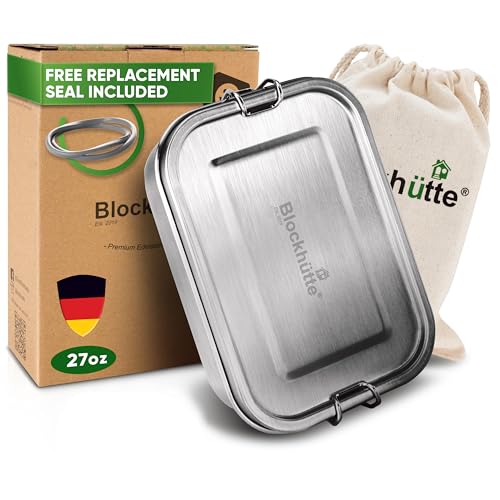 27oz Stainless Steel Leak-Proof Bento Lunch Box with 3 Compartments - Silver