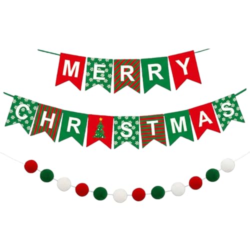 Christmas Banner 3 Pack - Holiday Hanging Decorations for Home & Party