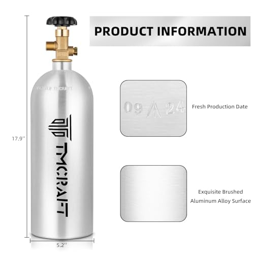 5lb Aluminum CO2 Tank with CGA-320 Valve for Draft Beer & Kegerator
