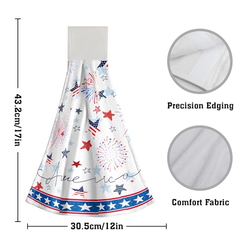 Giwawa America Flag Kitchen Hanging Towels Set of 2 Memorial Day