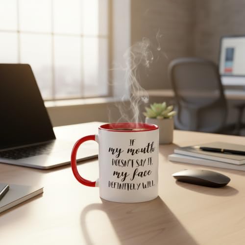 Funny Red Ceramic Coffee Mug 11 oz Gag Gift for Coworkers & Office - FUNNY KIDS' HOME