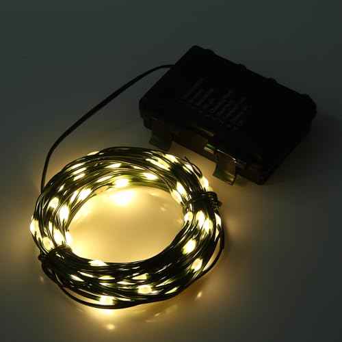 Magicnight Micro Twinkle Battery Operated Fairy Lights, 100 LED Small Warm White String Lights with Remote with Timer Mini Christmas Lights for Bedroom, 33ft Green Wire for Indoor Plants Decor
