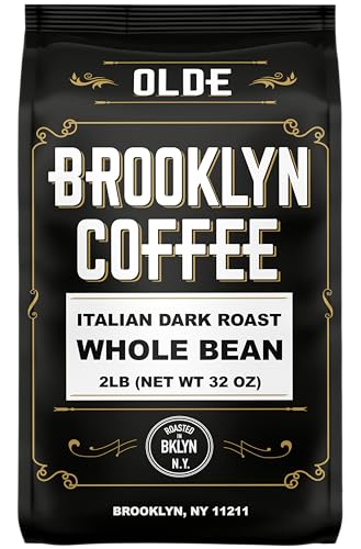 Olde Brooklyn Coffee Italian Dark Roast Whole Bean 32oz – Strong & Fresh NYC Roast