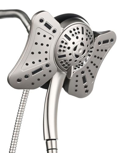 GRICH Dual Shower Head with Handheld Spray Nickel 2.5 GPM High Pressure Rainfall