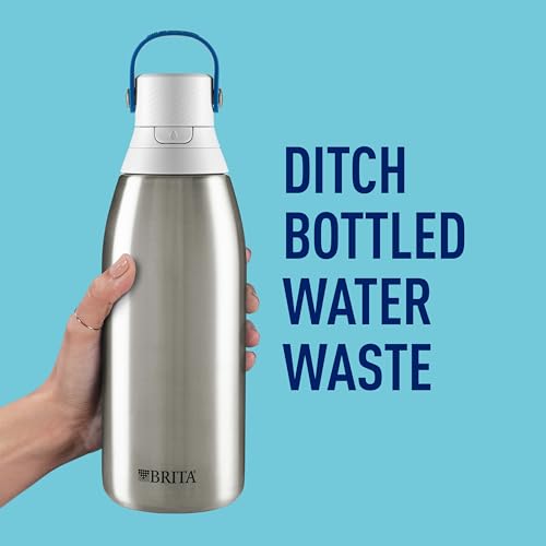 Brita Stainless Steel Premium Filtering Water Bottle, BPA-Free,
