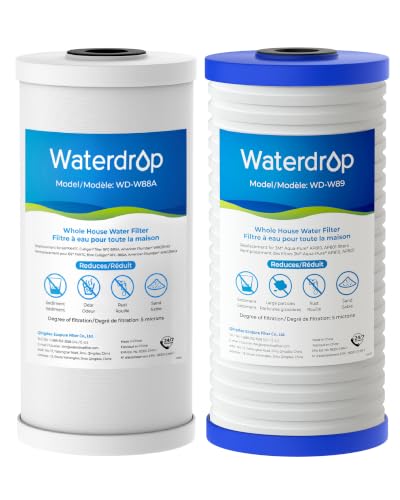 Waterdrop Whole House Water Filter System - Chlorine & Sediment Reduction, 10 x 4.5 inch