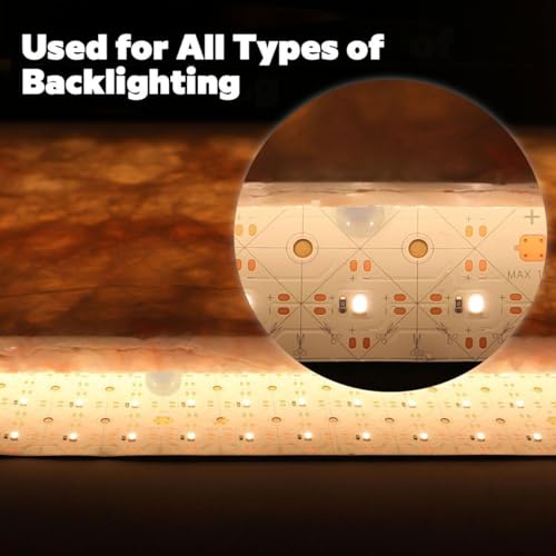 3000K Warm White LED Backlight Sheet - Flexible, Cuttable, 6.56Ft IP20, for Countertop & Marble