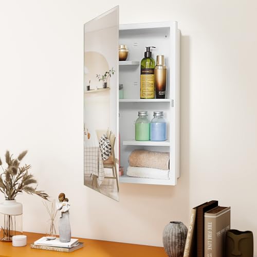 White 16x26 Medicine Cabinet with Beveled Mirror & Adjustable Shelves - Variation of THIS listing
