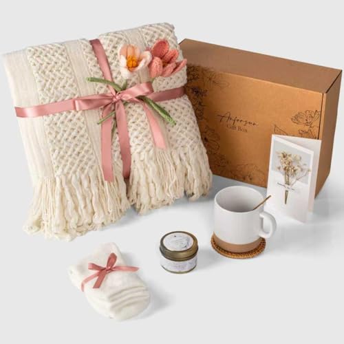 Pink Self Care Gift Basket for Women - Birthday, Get Well, Friendship, Mom & Grandma