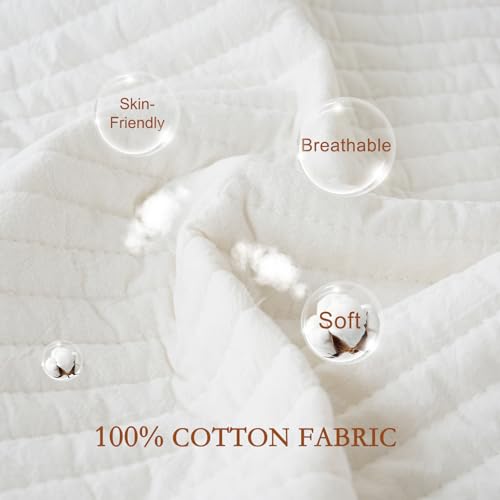 YOUR MOON Queen Wool Mattress Pad with Cotton Cover - Natural, Breathable, Temperature-Regulating