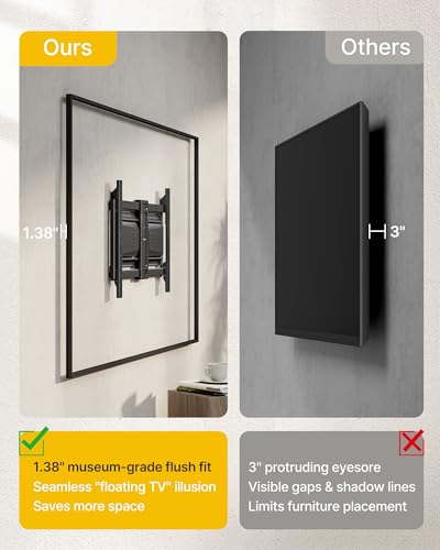 monTEK Ultra Slim Full Motion TV Wall Mount for 37-90 Inch TVs Up to 143 lbs - Variation of 37-90 Inch