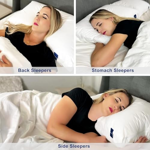 White King Size Adjustable Hybrid Pillow Set of 2 - Memory Foam & Down Alternative