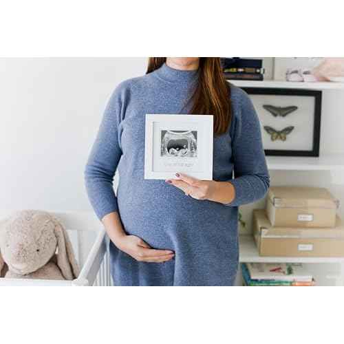 Pearhead Love at First Sight Sonogram Picture Frame, Gender Neutral Ultrasound Keepsake, Ideal Pregnancy Gift, Baby Shower and Nursery Decor, 4¡±x3¡± Photo Insert, White