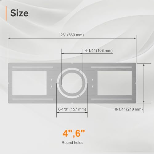Elaruslux New Construction Mounting Plate with Round Hole - 4/6 Inch