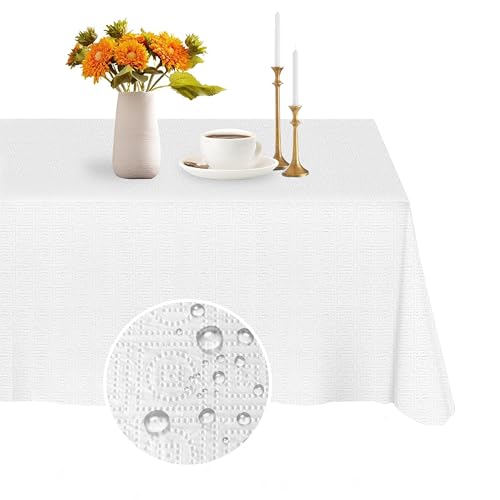 White Paper Tablecloths for Rectangle Tables - 54 x 108 Inches - 12 Pack - Disposable Party Table Cover - Wedding & Event Decor
