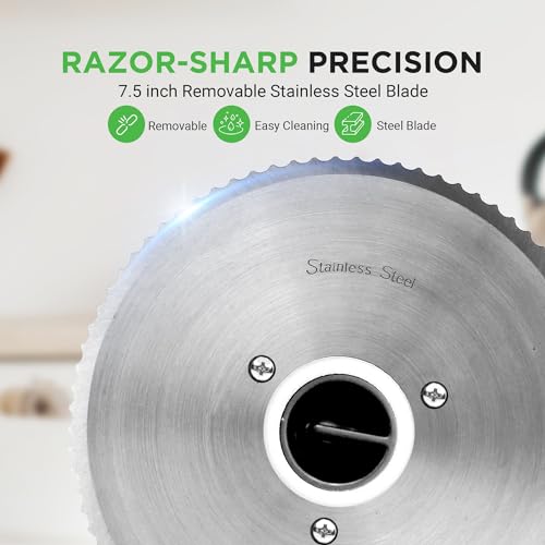 NutriChef Electric Meat Slicer 200W with Adjustable Thickness, Stainless Steel Blade