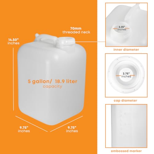 Hedpak Hedpak-5-Gal 5 Gallon Plastic Carboy with Handle-BPA Free & Food Grade
