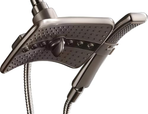 High Pressure Shower Head Combo with Dual Spray Settings & 2.5 GPM Flow - Brushed Nickel, Variation: Brushed Nickel / 2.5 GPM