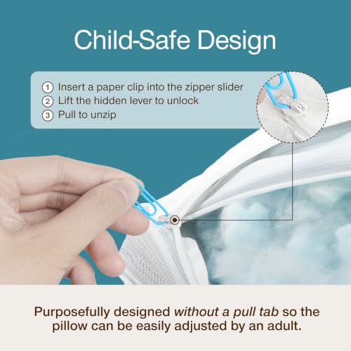 Cool+ Adjustable Cooling Toddler Pillow 13x19 - Breathable Gel Memory Foam