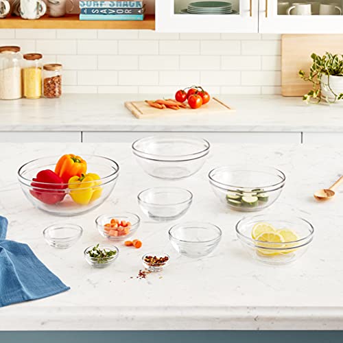 Anchor Hocking 10-Piece Glass Mixing Bowl Set with Nested Serving Bowls