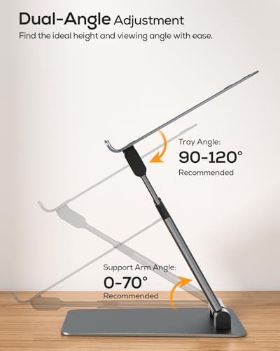Nulaxy Gray Pull-Out Height Adjustable Laptop Stand - Supports 22lb