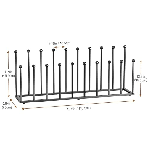 Pickpiff Extra Large Freestanding Boot Rack for 10 Pairs - Black, Easy Assembly