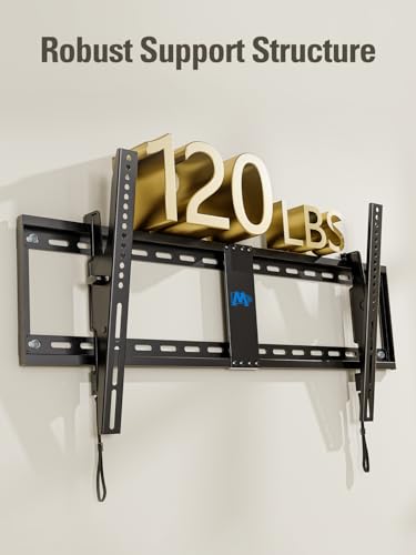 Tilting TV Wall Mount for 42-86 Inch TVs - Black, Space-Saving, Easy Install