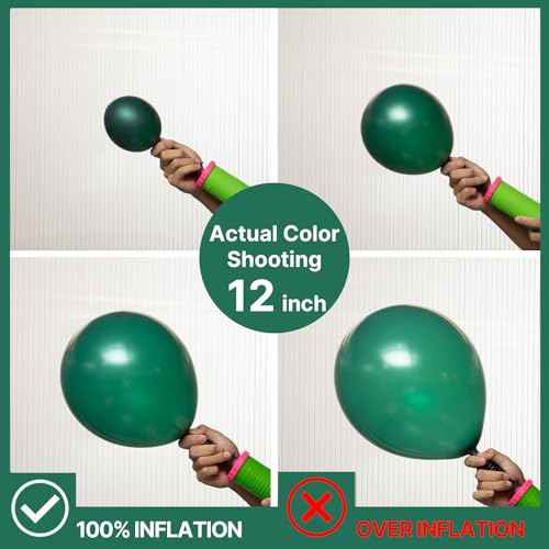 PartyWoo Dark Green Balloons 50 pcs 12 Inch Pearl Hunter Emerald Forest Green Balloons for Baby Shower Graduation Christmas Jungle Safari Birthday Party Decorations Green-Z01