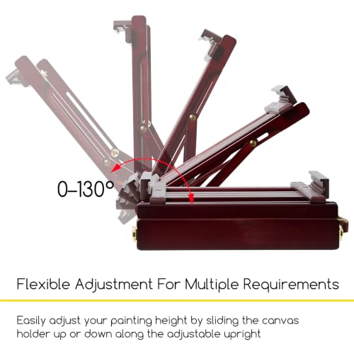 MEEDEN Portable Tabletop Easel for Painting - Deep Walnut Artist Sketchbox