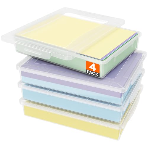 Lifewit 5 Qt Clear Storage Bins with Lids - Set of 4, Stackable, BPA-Free Plastic