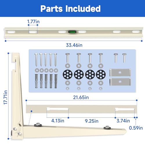 9000-36000 BTU Wall Mount Bracket for Split Air Conditioners - Heavy Duty Support, Galvanized Steel, Up to 550 lbs