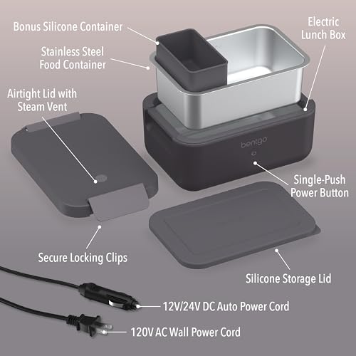 Obsidian Bentgo Heat Electric Lunch Box & Food Warmer for Work & Travel