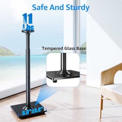 Adjustable Floor Speaker Stands for Sonos Era 100 & One - Pair with Cable Management