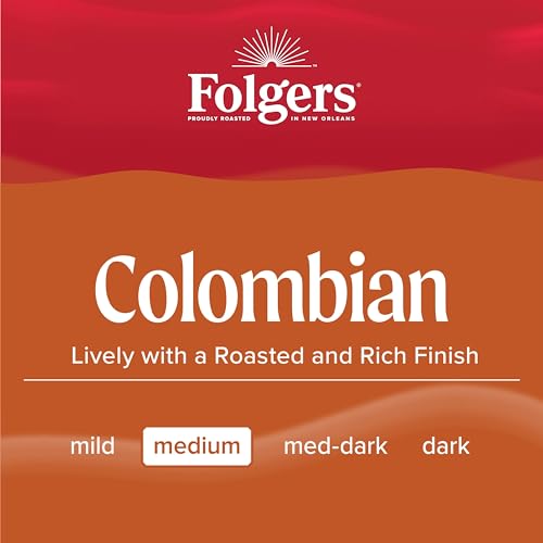 Folgers Colombian Decaf Coffee K-Cup Pods - Medium Roast, 6 Pack of 10 (60 Count)