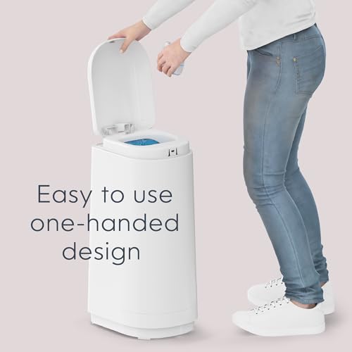 Diaper Genie Essence Diaper Pail with 18 Refill Bags - Odor Locking, No Foot Pedal