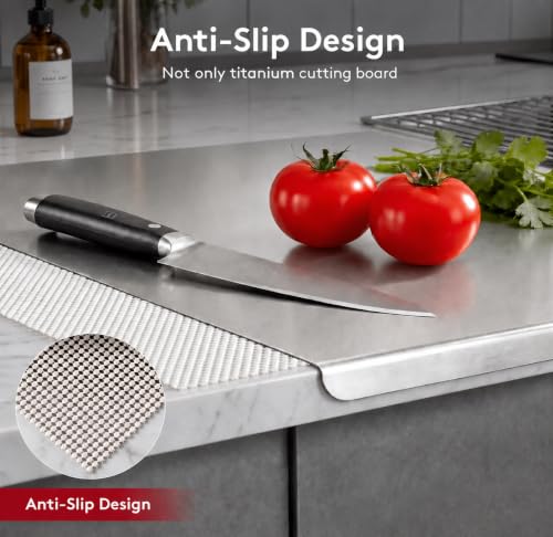 Titanium Cutting Board 15.7x11.8in - Non-Toxic Kitchen Chopping & Baking Surface